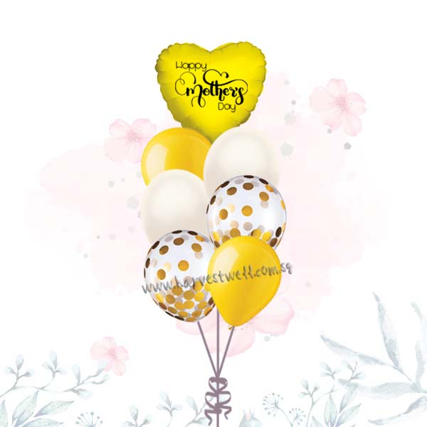 Happy Mothers Day Customised Yellow Daisy Balloon Bouquet